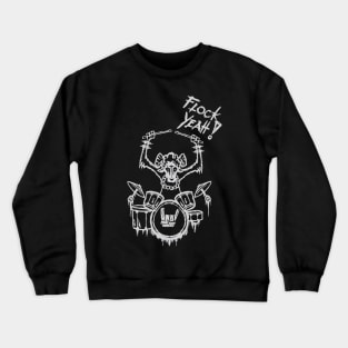 Heavy Metal Headbanger Gift Drummer Sheep Playing Drums Crewneck Sweatshirt